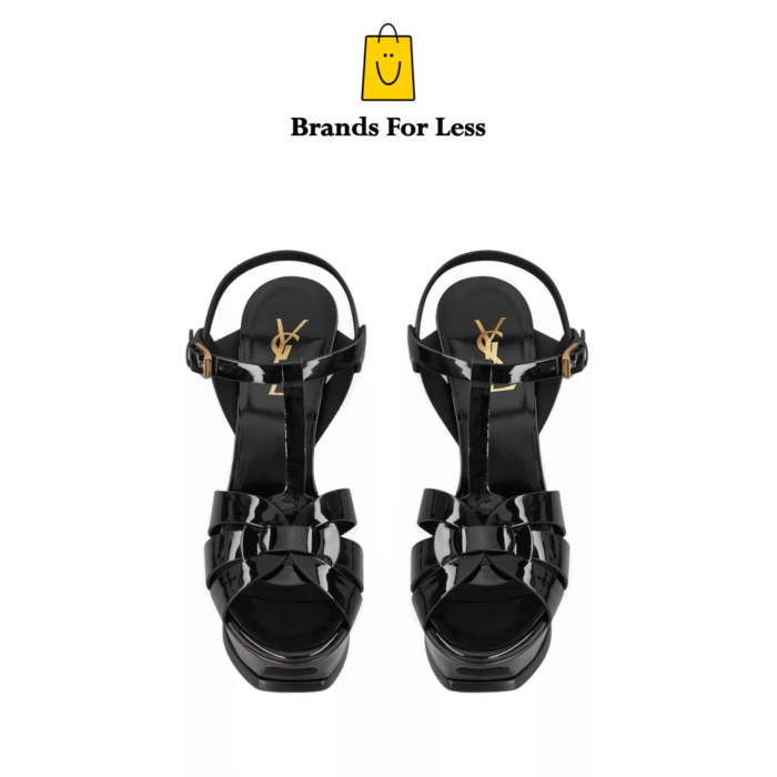 YSL Tribute Platform Sandal In Patent Leather - Image 1