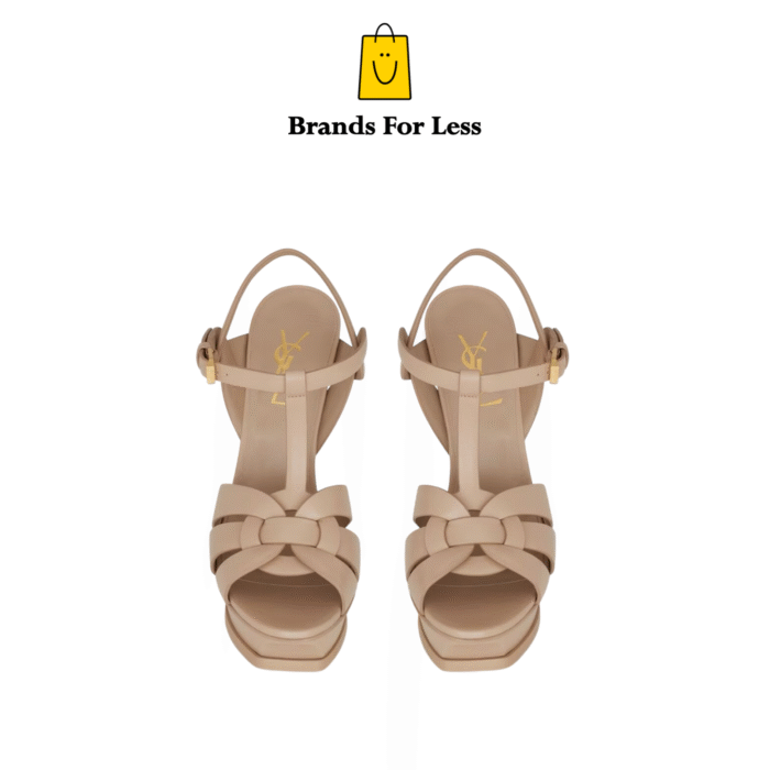 YSL Tribute Platform Sandal In Smooth Leather - Image 1