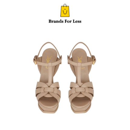 YSL Tribute Platform Sandal In Smooth Leather