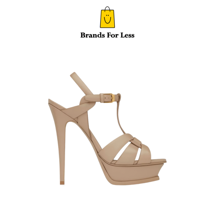 YSL Tribute Platform Sandal In Smooth Leather - Image 2